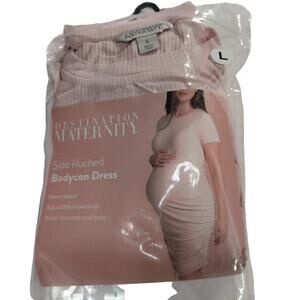 DESTINATION MATERNITY	BODYCON DRESS (L )  PINK  NWT